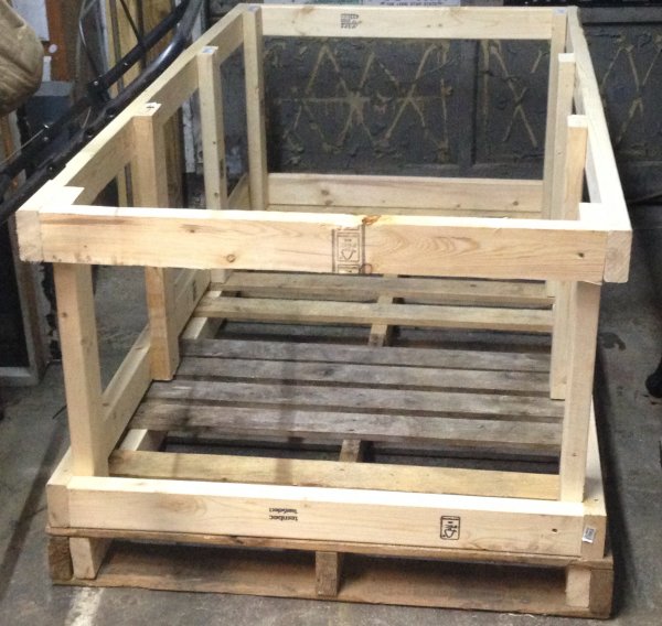 a raw crate on a pallet