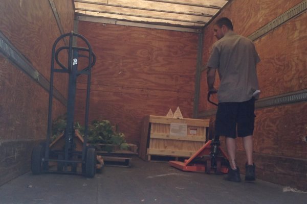 pallet and crate loaded on trailer